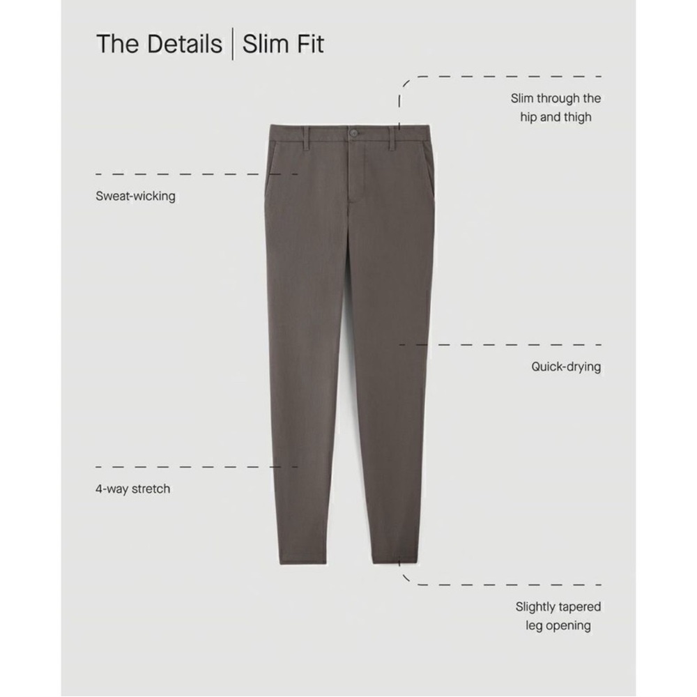 Everlane The Performance Chino | Slim Fit Blue Size 31 x 32 - Picture 3 of 12